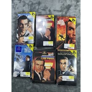 Vintage Lot of 6 James Bond 1960s VHS 007 + DVD Goldfinger Golden New Sealed NIP